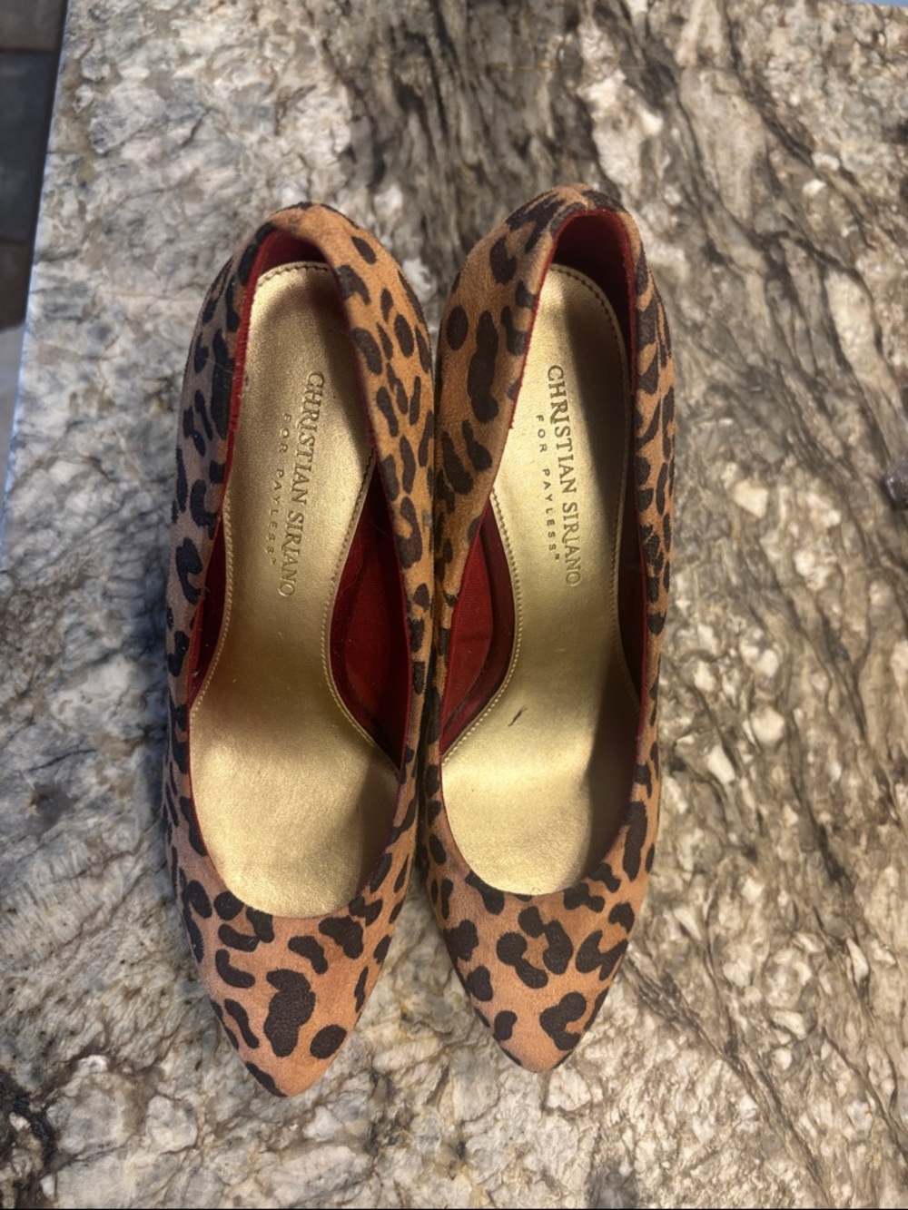 Christian Siriano Leopard-Print Pointed Pumps in Brown and Black